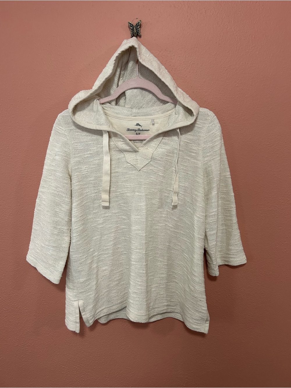 Tommy Bahama Midas Touch marble cream hooded top